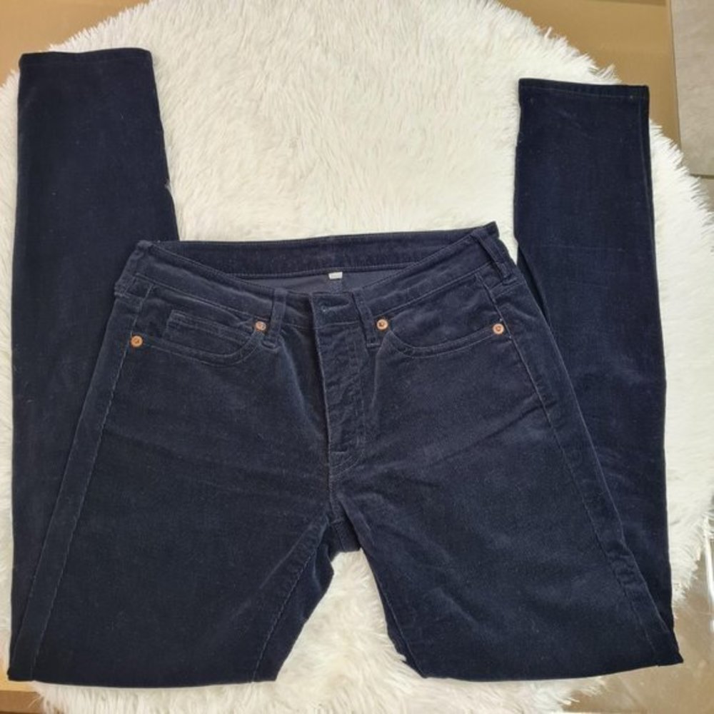Limited Navy Blue Corduroy Skinny Pants